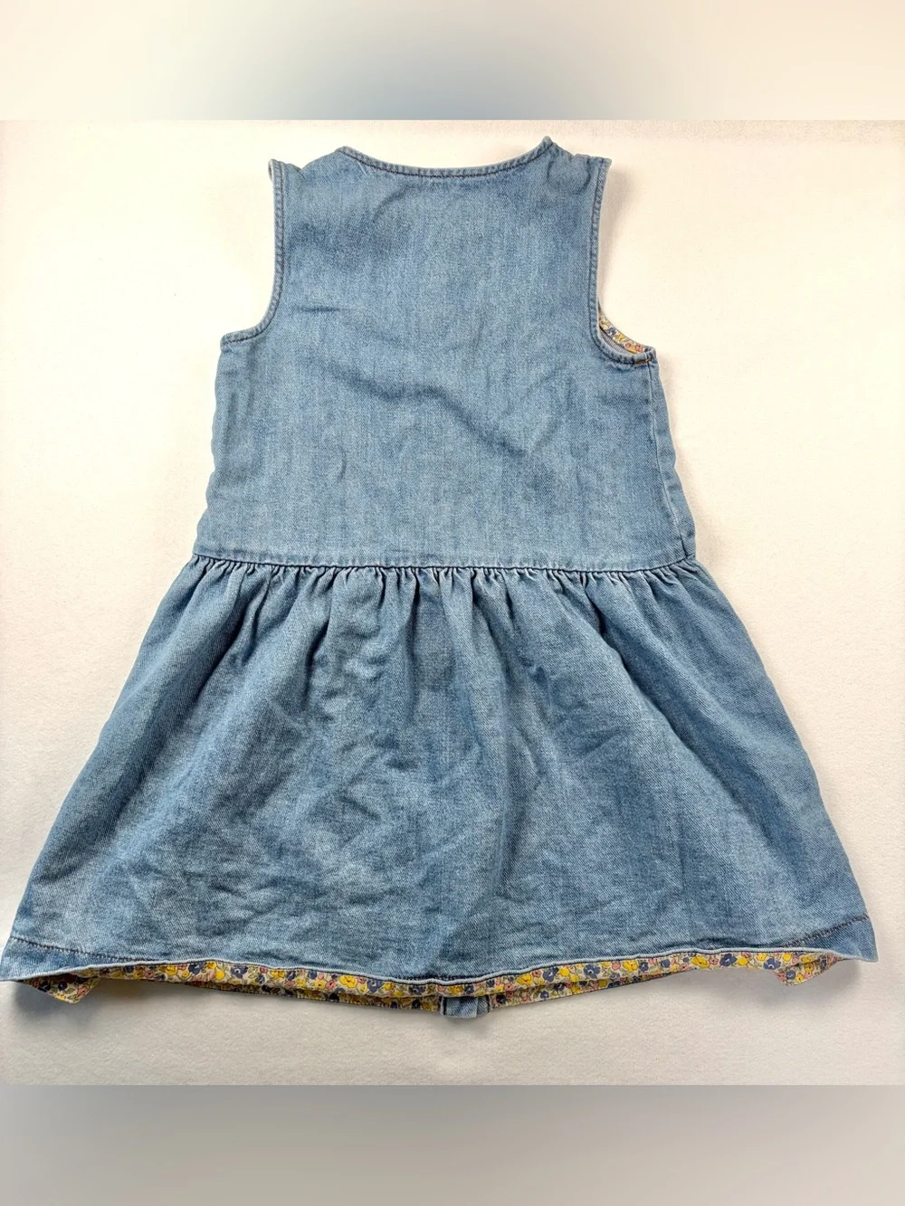 Mini Boden Denim Jumper Dress Girls 8-9Y Pocket